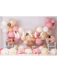 Photography Background in Fabric Scenarios Pink and Gold Balloon / Backdrop 2202