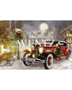 Photographic Background on Fabric Santa's Car / Backdrop 2309