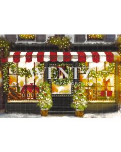 Photographic Background on Fabric Christmas Toy Store / Backdrop 2310