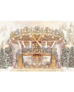 Photography Background in Fabric Christmas Carousel / Backdrop 2333