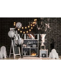 Photography Background in Fabric Halloween Set With Balloons / Backdrop 2357