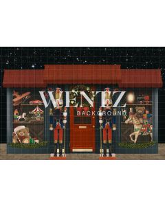 Photographic Background on Fabric Christmas Toy Store / Backdrop 2371