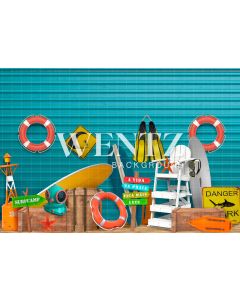 Photography Background in Fabric Diving on the Beach / Backdrop 2382