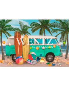 Photography Background in Fabric Beach Vacation / Backdrop 2386