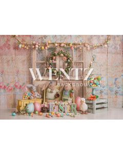 Photography Background in Fabric Easter Candy with Door / Backdrop 2413