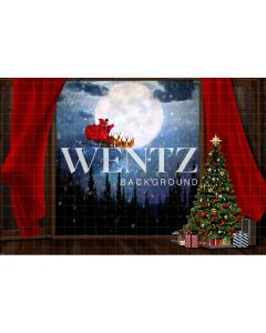 Photography Background in Fabric Christmas Room with Window / Backdrop 2463