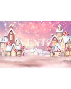 Photography Background in Fabric Enchanted Christmas Village / Backdrop 2471