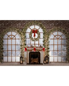 Photography Background in Fabric Christmas Living Room / 2480