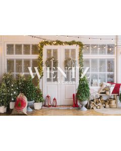 Photography Background in Fabric Christmas House Facade / 2489