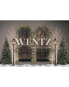 Photography Background in Fabric Christmas Window / Backdrop 2494