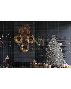 Photography Background in Fabric Christmas Living Room / 2499