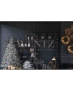 Photography Background in Fabric Christmas Living Room / 2500