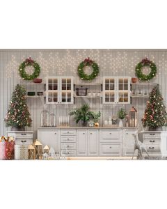 Photography Background in Fabric Christmas Kitchen / Backdrop 2501