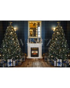 Photography Background in Fabric Christmas Living Room / 2503