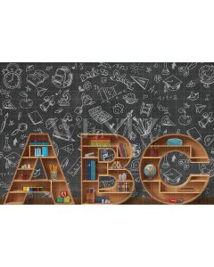 Photography Background in Fabric ABC School / Backdrop 2515