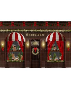 Photography Background in Fabric Christmas Snow Globe Store / Backdrop 2518