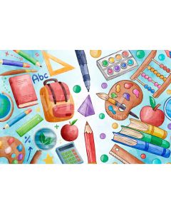 Photography Background in Fabric Back to School ABC / Backdrop 2563