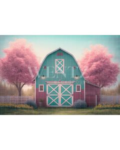 Photography Background in Fabric Barn and Cherry Trees / Backdrop 2578