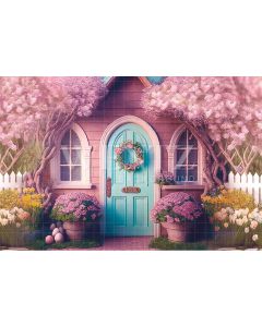 Photography Background in Fabric Easter House / Backdrop 2584