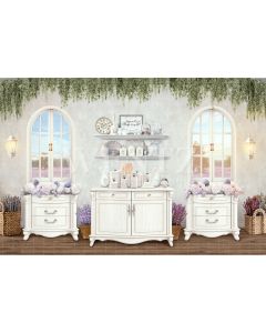 Photography Background in Fabric Easter Kitchen / Backdrop 2589