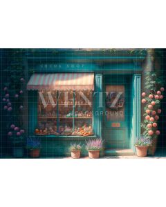 Photography Background in Fabric Cocoa Shop / Backdrop 2591
