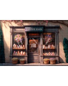 Photography Background in Fabric Easter Egg Shop / Backdrop 2596