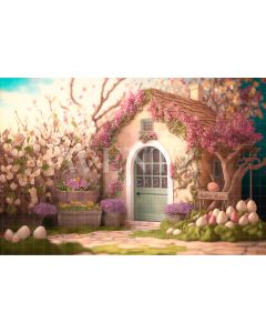 Photography Background in Fabric Easter Bunny House / Backdrop 2597