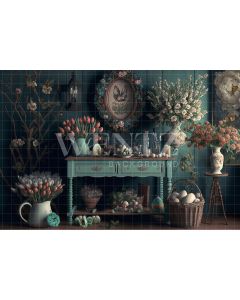 Photography Background in Fabric Flowery Room / Backdrop 2627