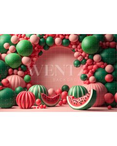 Photography Background in Fabric Cake Smash Watermelons / Backdrop 2650