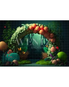 Photography Background in Fabric Cake Smash Enchanted Forest / Backdrop 2655
