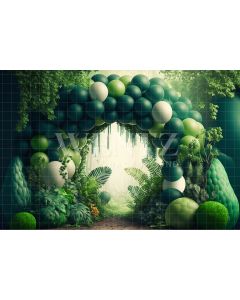 Photography Background in Fabric Cake Smash Tropical Forest / Backdrop 2658