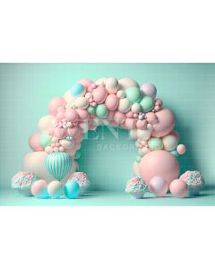 Photography Background in Fabric Cake Color Candy Cupcake / Backdrop 2660