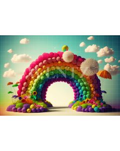 Photography Background in Fabric Cake Smash Rainbow / Backdrop 2666
