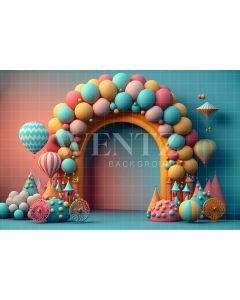Photography Background in Fabric Cake Smash Colorful Circus / Backdrop 2673