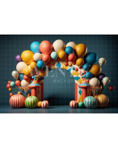 Photography Background in Fabric Cake Smash Circus with Toys / Backdrop 2680