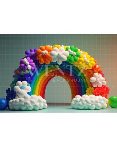Photography Background in Fabric Cake Smash Flower Rainbow / Backdrop 2683