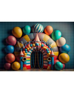 Photography Background in Fabric Cake Smash Circus Portal / Backdrop 2684