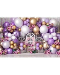 Photography Background in Fabric Cake Smash Lilac and White / Backdrop 2702
