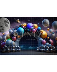 Photography Background in Fabric Cake Smash Planets / Backdrop 2704