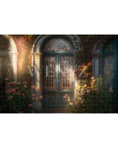 Photography Background in Fabric Garden's Door Mother's Day Scenery / Backdrop 2712