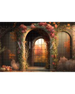 Photography Background in Fabric Entrance with Floral Arch / Backdrop 2740