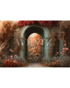 Photography Background in Fabric Entrance to the Flower Garden / Backdrop 2744