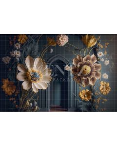 Photography Background in Fabric Scenery Arch with Flowers / Backdrop 2767