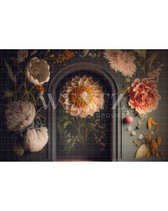 Photography Background in Fabric Scenery Arch with Flowers / Backdrop 2770