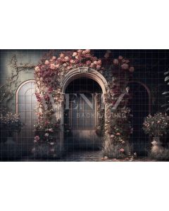 Photography Background in Fabric Arch with Roses / Backdrop 2774