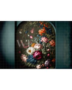 Photography Background in Fabric Scenery Arch with Flowers / Backdrop 2780