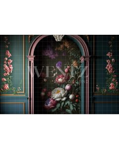 Photography Background in Fabric Scenery Arch with Flowers / Backdrop 2782
