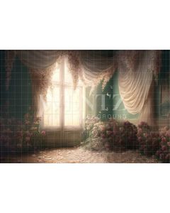 Photography Background in Fabric Mother's Day Flowery Room / Backdrop 2803