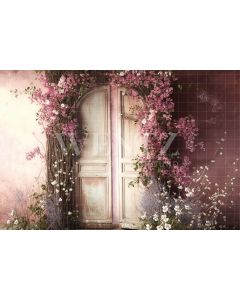 Photography Background in Fabric Set Flowery Door / Backdrop 2816