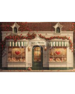 Photography Background in Fabric Flower Bookshop / Backdrop 2847